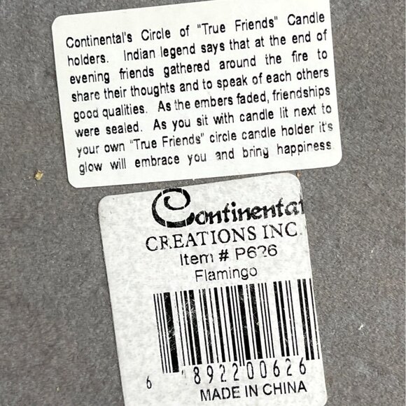 Circle of True Friends Pink Flamingo Friendship Votive Tea Candle Holder Resin - Picture 6 of 10